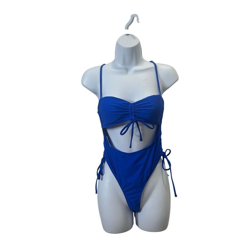 Sexy Blue Thong Adjustable Connected Tie Size M